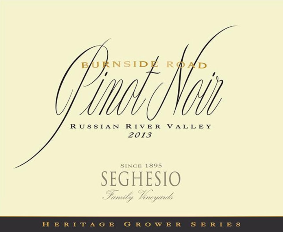 Seghesio Burnside Road Pinot Noir 2013 Front Label