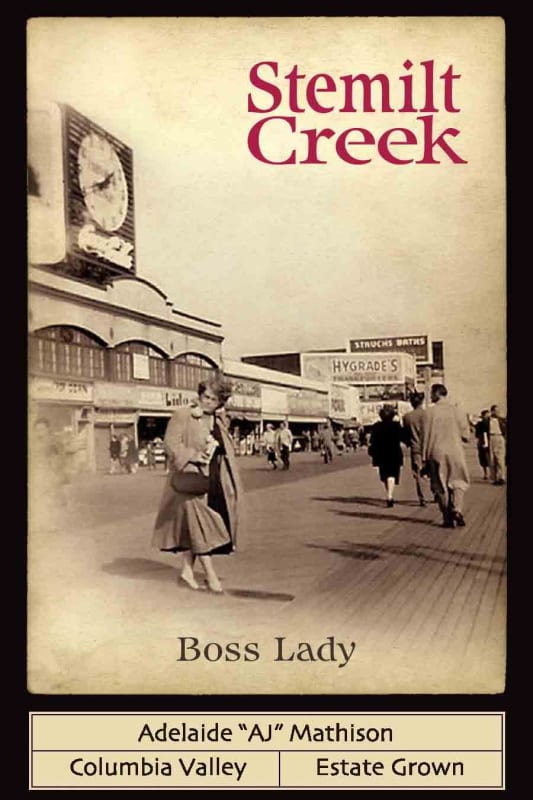 Stemilt Creek Winery Boss Lady 2011 Front Label
