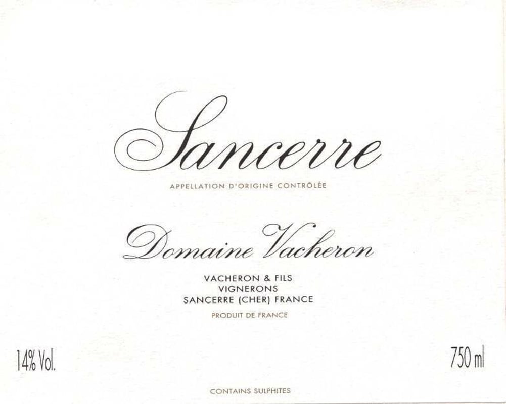 Domaine Vacheron Sancerre 2012 Front Label