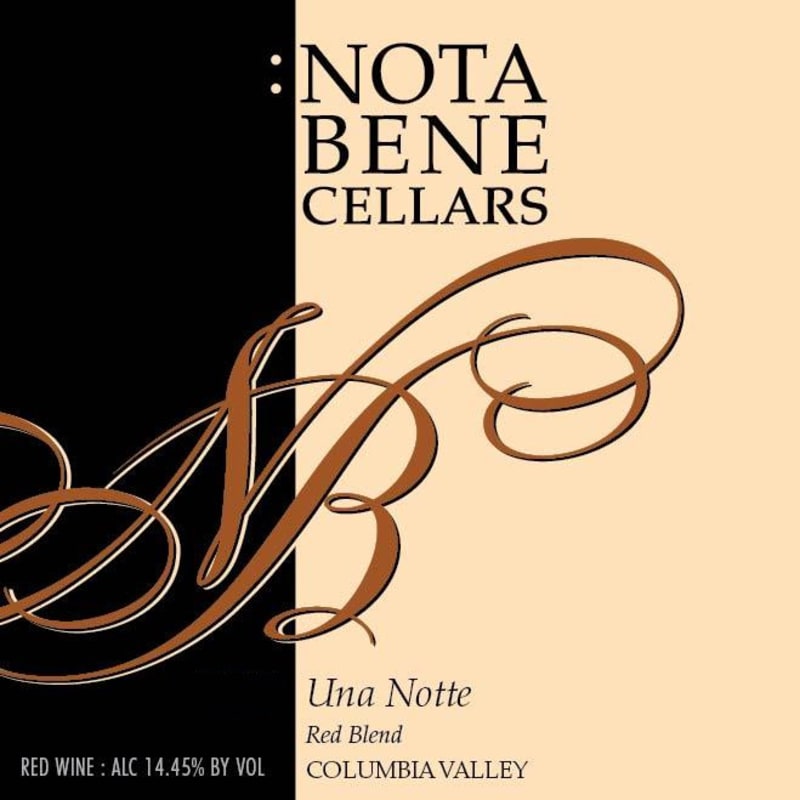 Nota Bene Cellars Una Notte Proprietary 2013 Front Label