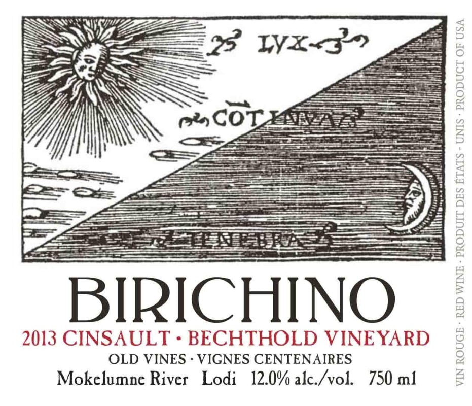 Birichino Bechthold Vineyard Old Vines Cinsault 2013 Front Label
