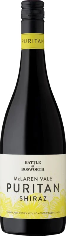 Battle of Bosworth Wines Puritan Shiraz 2021 Front Bottle Shot