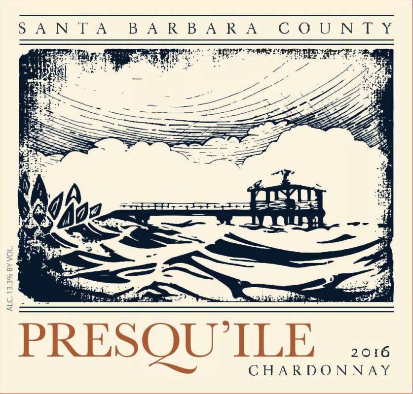 Presqu'ile Santa Barbara Chardonnay 2016 Front Label