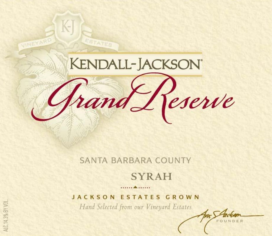 Kendall-Jackson Grand Reserve Syrah 2014 Front Label