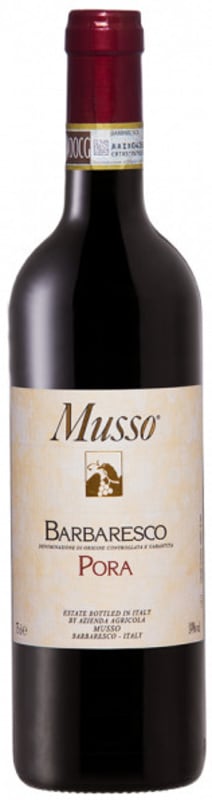 Musso Pora Barbaresco 2016 Front Bottle Shot