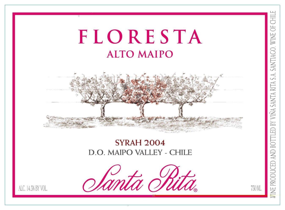 Santa Rita Floresta Syrah 2004 Front Label