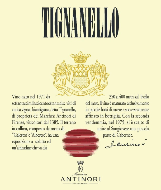 Marchesi Antinori Tignanello (3 Liter Bottle) 2019 Front Label