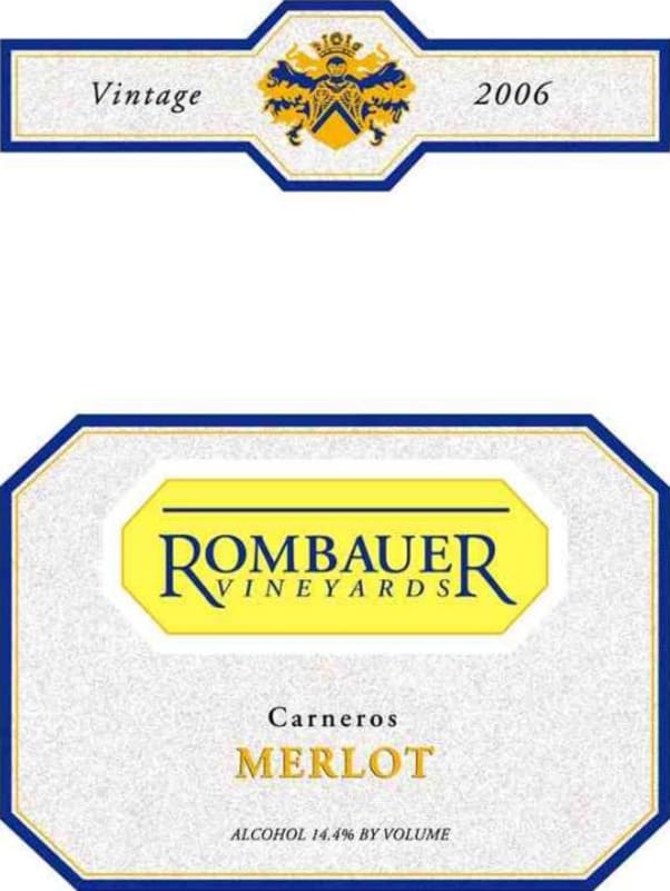Rombauer Carneros Merlot 2006 Front Label