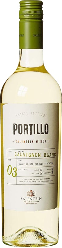 Portillo Sauvignon Blanc 2023 Front Bottle Shot