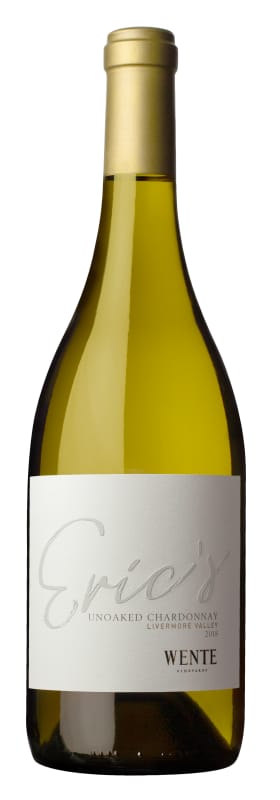 Wente Eric's Unoaked Chardonnay 2018 Front Bottle Shot