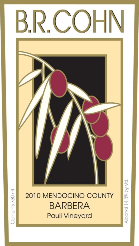 B.R. Cohn Mendocino County Barbera 2010 Front Label