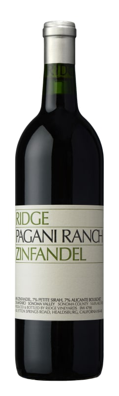 Ridge Pagani Ranch Zinfandel 2018 Front Bottle Shot