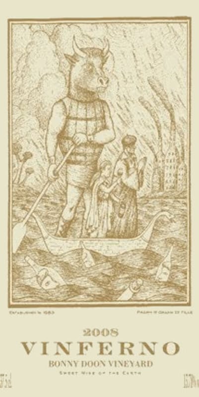 Bonny Doon Vinferno 2008 Front Label