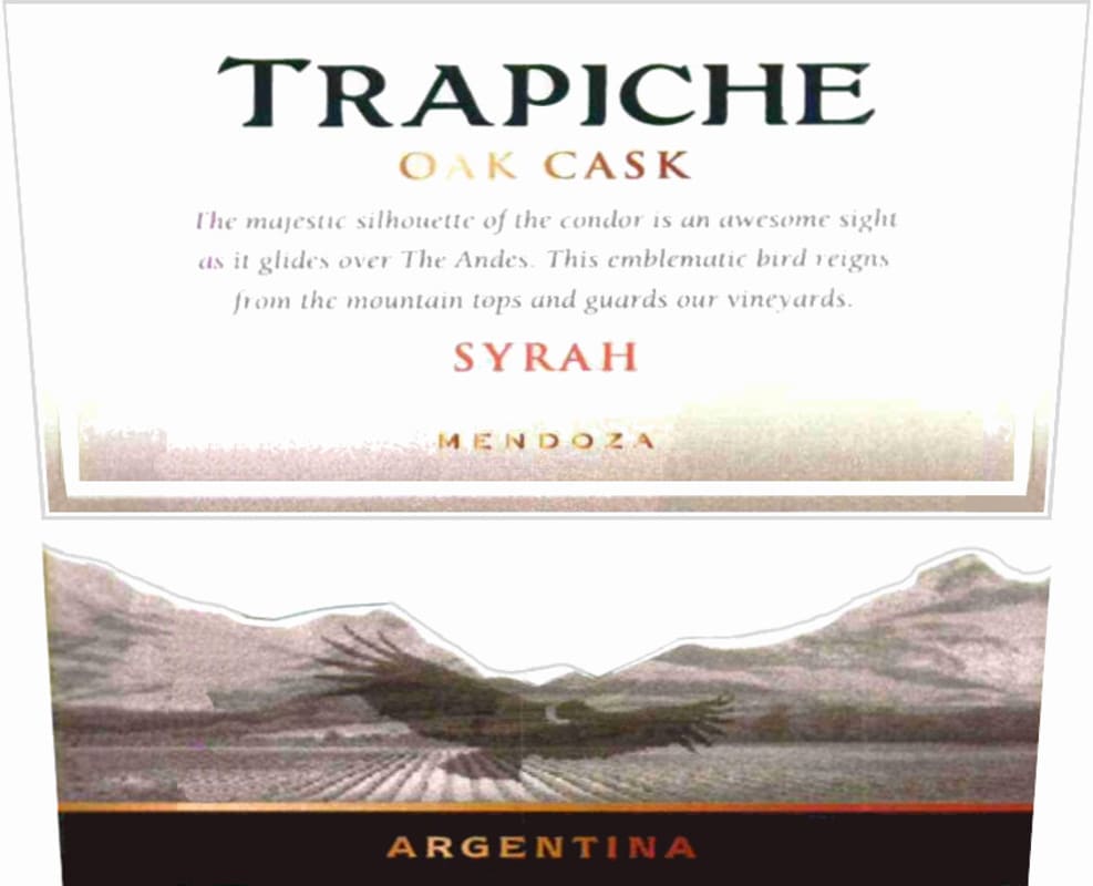 Trapiche Oak Cask Reserve Syrah 2006 Front Label