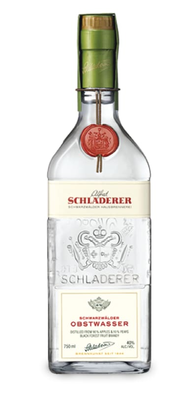 Schladerer Obstwasser Apple-Pear Brandy Front Bottle Shot