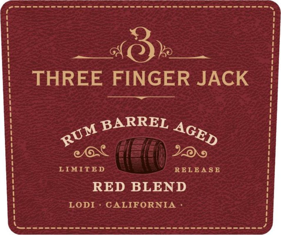 Three Finger Jack Rum Barrel Aged Red Blend 2019 Front Label
