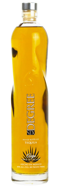 Six Degree Anejo Tequila Front Bottle Shot