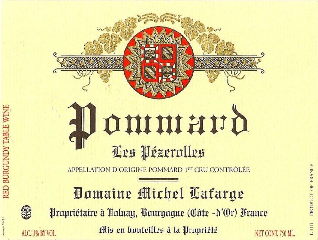 Domaine Michel Lafarge Pommard Les Pezerolles Premier Cru 2010 Front Label