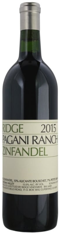 Ridge Pagani Ranch Zinfandel 2015 Front Bottle Shot