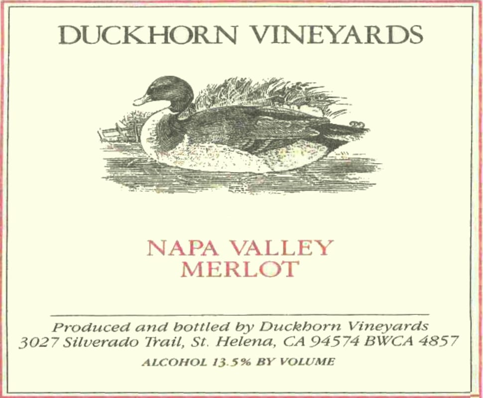 Duckhorn Napa Valley Merlot 1990 Front Label