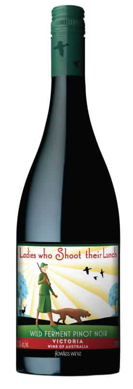 Fowles Wine Ladies Who Shoot Their Lunch Pinot Noir 2017 Front Bottle Shot
