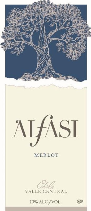 Alfasi Maule Valley Merlot 2015 Front Label