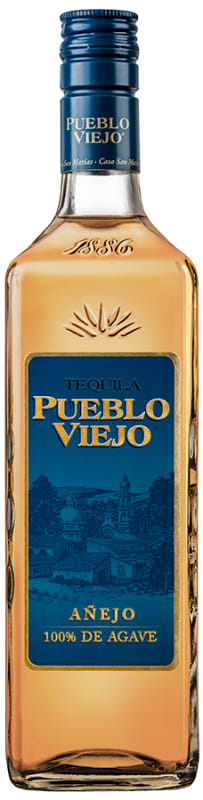 Pueblo Viejo Anejo Tequila Front Bottle Shot