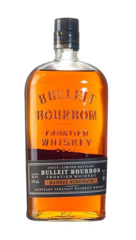 Bulleit Barrel Strength Kentucky Straight Bourbon Whiskey Front Bottle Shot