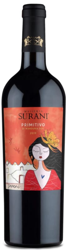 Masseria Surani Primitivo di Manduria 2019 Front Bottle Shot