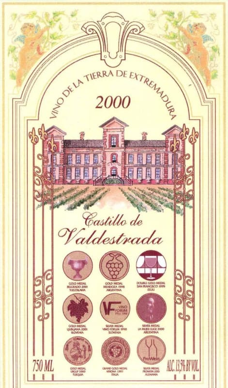 Bodegas Vinexsa Extremena Palacio de Monsalud Vino de la Tierra 2001 Front Label