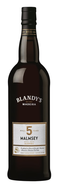 Blandy's 5 Year Malmsey Rich Madeira Front Bottle Shot