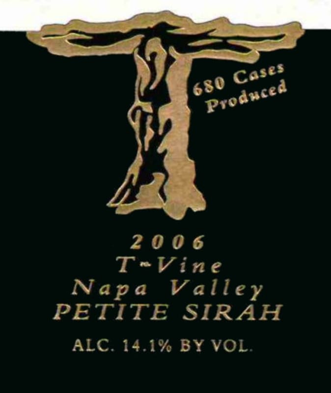 T-Vine Cellars Napa Valley Petite Sirah 2006 Front Label