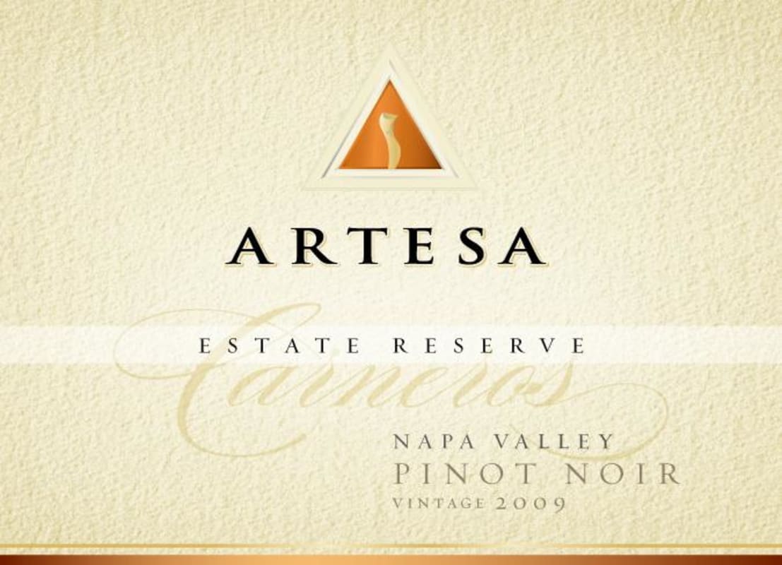 Artesa Reserve Pinot Noir 2009 Front Label