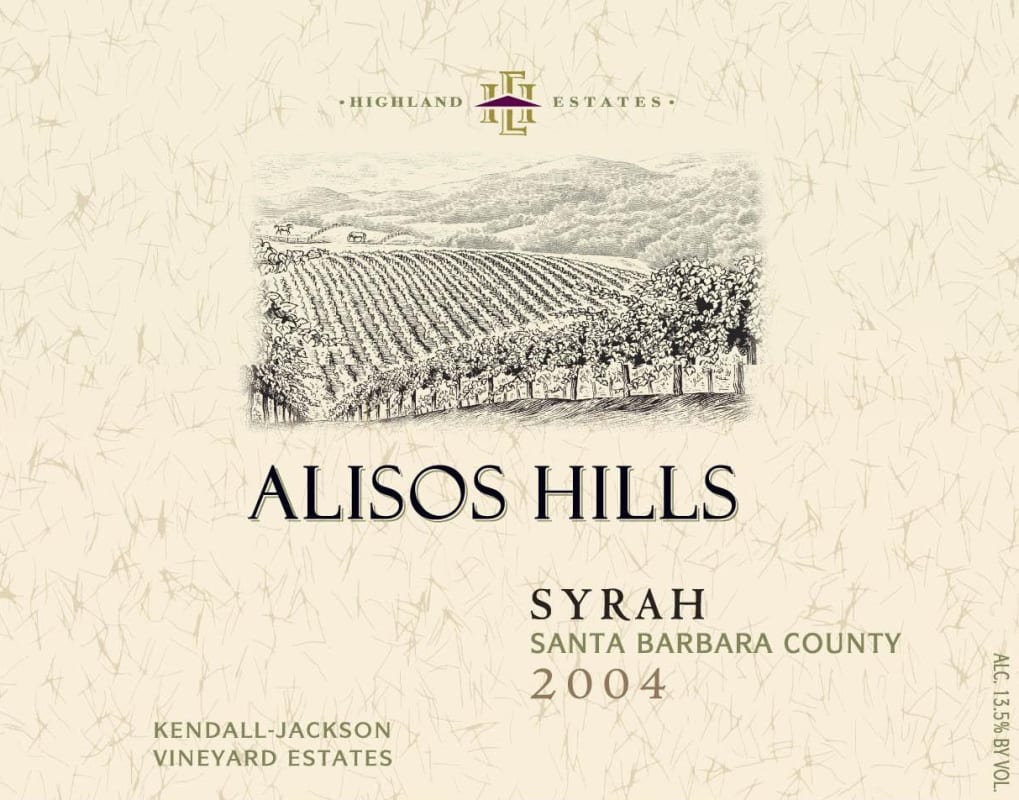 Kendall-Jackson Alisos Hills Syrah 2004 Front Label