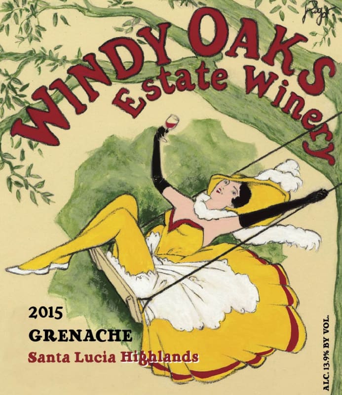 Windy Oaks Santa Lucia Highlands Grenache 2015 Front Label