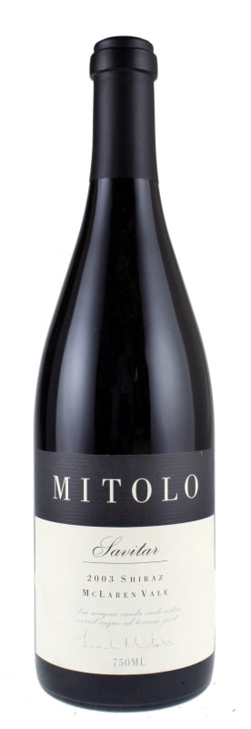 Mitolo Savitar Shiraz 2003 Front Bottle Shot