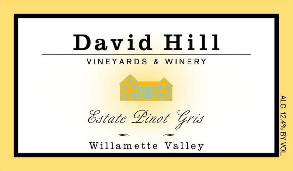 David Hill Winery Estate Pinot Gris 2008 Front Label