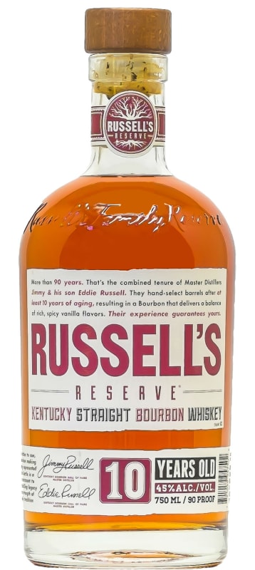 Russell's Reserve 10 Year Kentucky Straight Bourbon Whiskey Front Bottle Shot