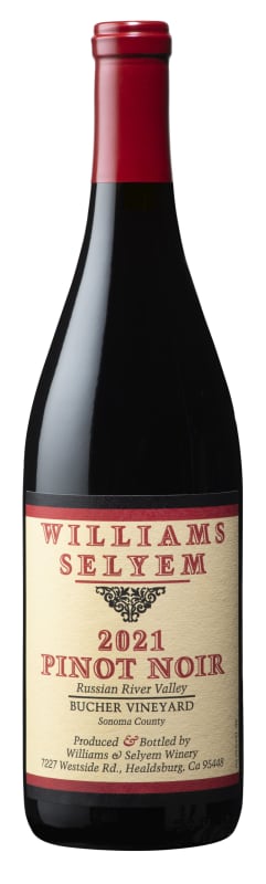 Williams Selyem Bucher Vineyard Pinot Noir 2021 Front Bottle Shot