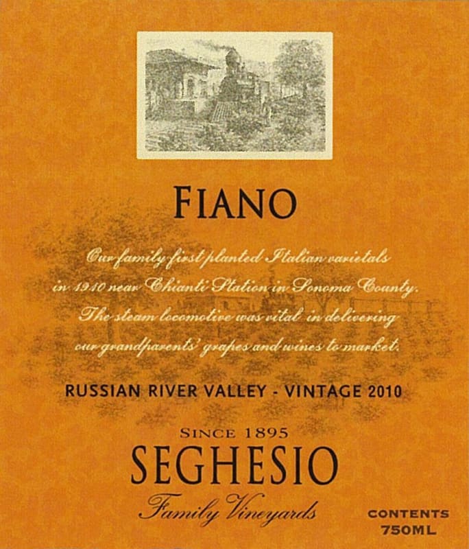 Seghesio Fiano 2010 Front Label