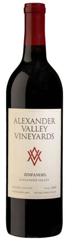 Alexander Valley Vineyards Zinfandel 2020 Front Bottle Shot