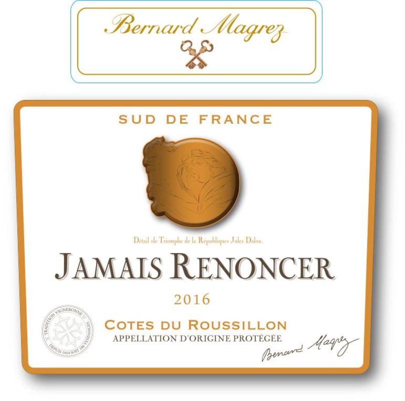 * Cotes du Roussillon Jamais Renoncer 2016 Front Label