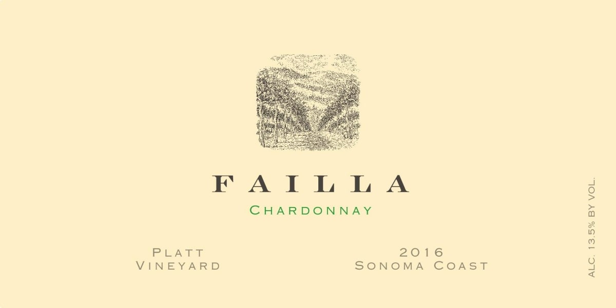 Failla Platt Vineyard Chardonnay 2016 Front Label