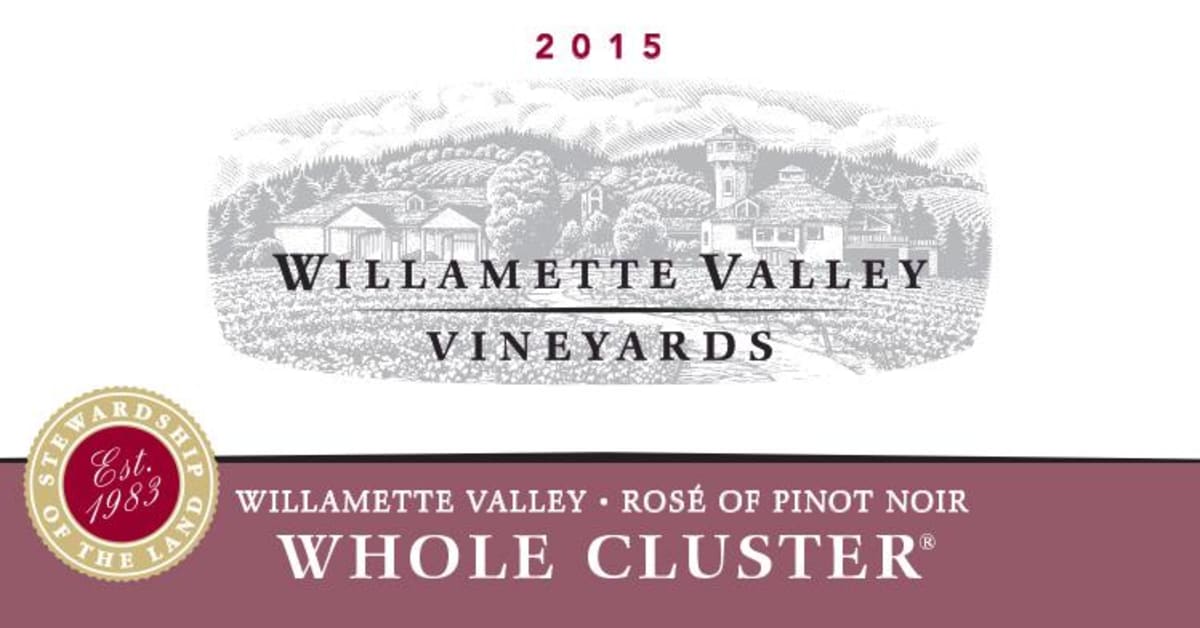 Willamette Valley Vineyards Whole Cluster Rose of Pinot Noir 2015 Front Label