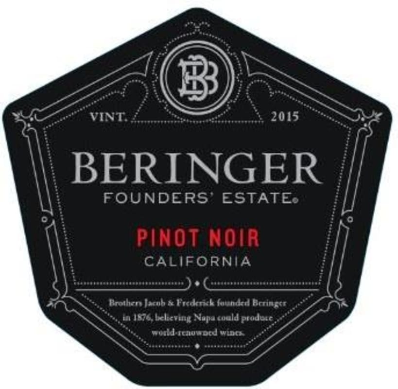 Beringer California Pinot Noir 2015 Front Label