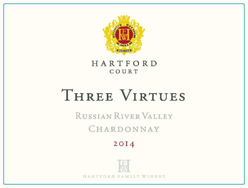 Hartford Three Virtues Chardonnay 2014 Front Label