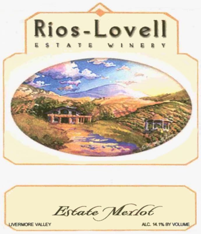 Rios-Lovell Estate Winery Estate Merlot 2013 Front Label