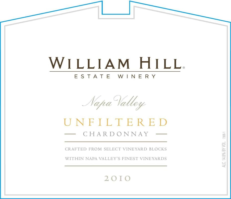 William Hill Unfiltered Chardonnay 2010 Front Label