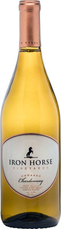 Iron Horse Unoaked Chardonnay 2017 Front Bottle Shot