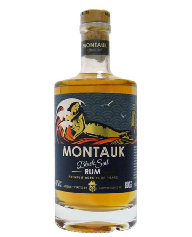 Montauk Black Sail Aged Rum Front Bottle Shot
